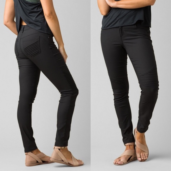 Prana Pants - Prana Black Skinny Moto Pants